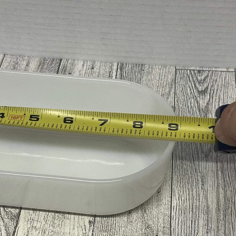Vintage‎ Fire King White Milk Glass Refrigerator Dish 17 Oval Deep Oblong Baker